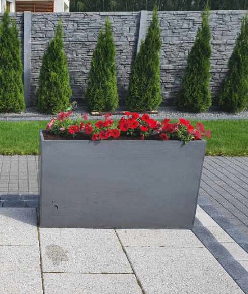 Betónový kvetináč Block 100 × 30 × 60 Sivá impregnácia
